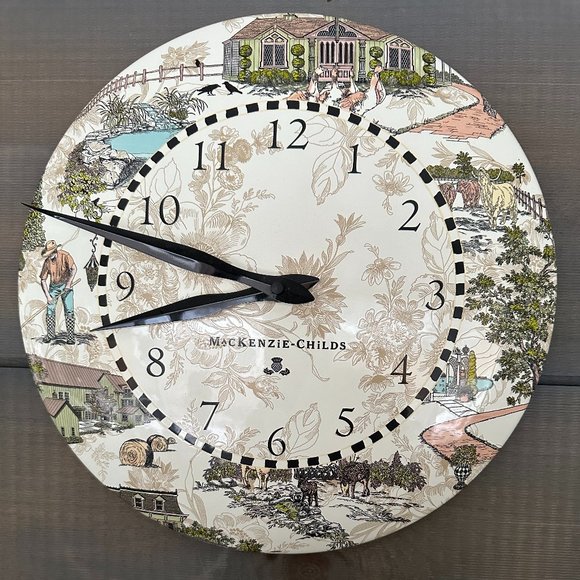 Mackenzie Childs Wall clock - Aurora pattern - retired, hard to find - Picture 1 of 9